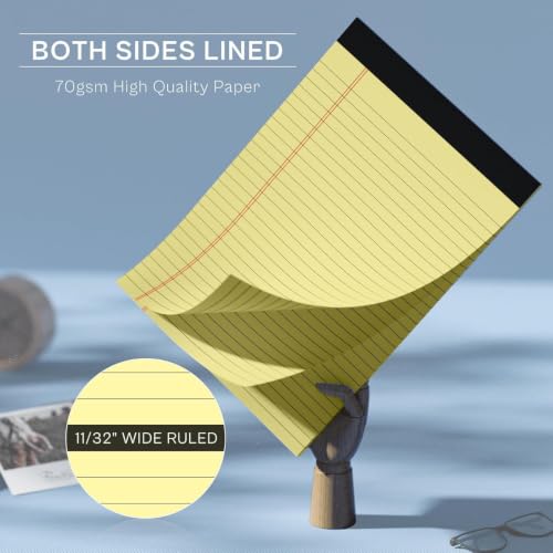 8 Pack Yellow Legal Pads 8.5x11 Yellow Notepads Perforated Yellow Pad Paper - color: Yellow 8