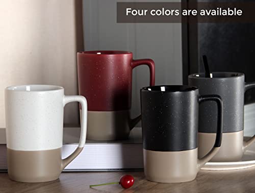 16 OZ Large Coffee Mug, Ceramic Coffee Mugs, Big Tea Cup, Black - color: Black