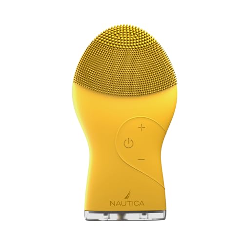 Nautica PC120 Facial Cleansing Brush Made with Ultra-Hygienic Soft Silicone, Waterproof, Rechargeable Vibrating Face Exfoliator Scrub Brush with Sonic Technology for Men & Women - Summer Sun - size: Summer Sun