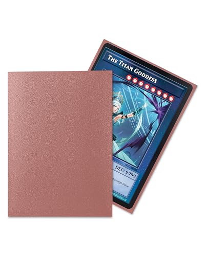 TitanShield (150 Sleeve) Colored Small Japanese Sized Trading Card Sleeves Deck Protector for Yu-Gi-Oh, Cardfight Vanguard & More (Rose Gold) - color: Rose Gold