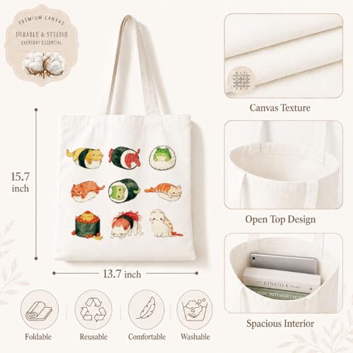 Funny Canvas Tote Bag, Reusable Shoulder Grocery Bag, Holiday Gift Bags for Friends, 13.7x15.7 inch - color: Style 10
