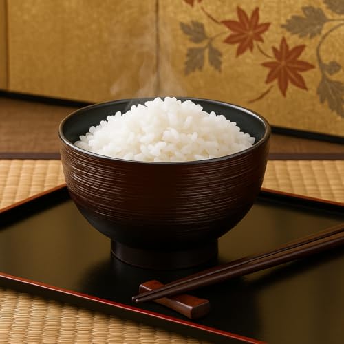 JapanBargain Japanese Soup Bowls, 4-Pack – Traditional Black Rice & Miso Bowls, Microwave & Dishwasher Safe, Made in Japan - color: Black