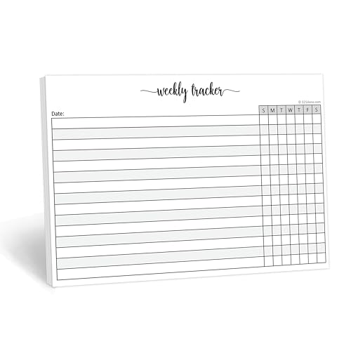 321Done Weekly Tracker Notepad, 5.5x8.5 Inches, 50 Sheets, Landscape - color: SMTWTFS, size: 5.5" x 8.5" Landscape