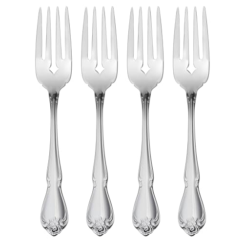 Oneida True Rose Salad Forks Silverware Set for 4, Flatware - style: Salad Forks, Set of 4