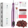 TUOBEO Cordless Nail Drill Electric Nail File Kit, Rechargeable Efile Set - color: Purple