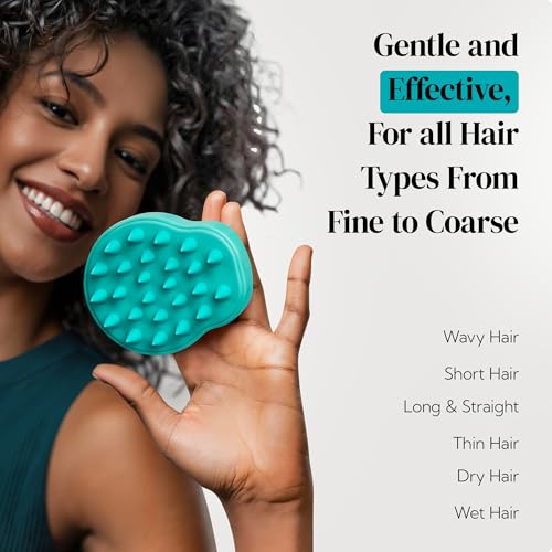 HEETA 2-Pack Large Scalp Massager Scrubber Shampoo Brush for Hair Growth - color: 01- Green & Black