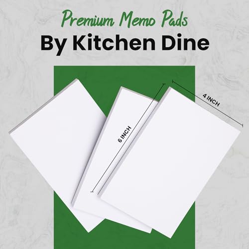KitchenDine 10 Pack Note Pads 4x6 | 100 Sheets Per Memo Pad | Server Note Pads | Scratch Pads for Writing | White Blank Notepads in Bulk | Small Notepad | Paper Pads for To Do Grocery List - size: 4 x 6