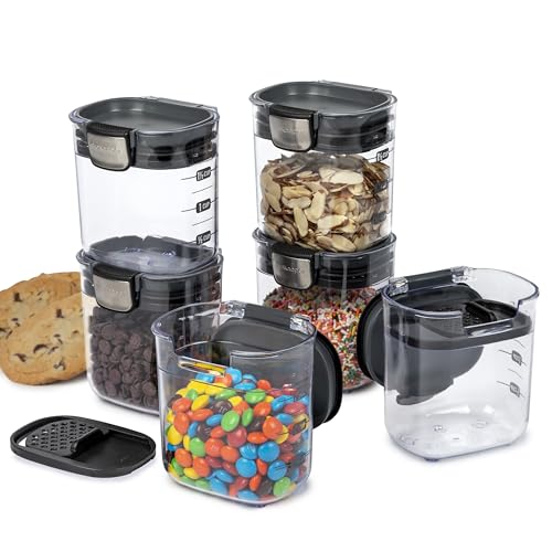 Progressive PKS-401 1.5 Cup Mini Prokeeper+ Airtight Silicone Seal Storage Container Great For Spices & Baking Acessories (6- Piece) - size: 6- Piece