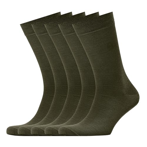 VRD Men's Dress Socks Bamboo Rayon, 5-Pack Crew Socks, Multiple Colors and Designs, Shoe Size 8-13, Gift Box - color: 17: Green, 5-pack Solid