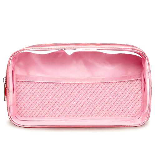 WLLWOO Clear Makeup Bag Small Cosmetic Pouch Travel Toiletry Organizer - color: 1pcs-Medium-Pink