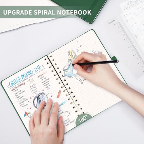 AHGXG Dotted Journal, 140 Pages, A5 (5.7" x 8.3") - color: Dark Green, style: A5-Dotted