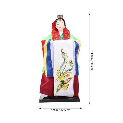 ULTECHNOVO Korean Traditional Doll Figurine Korean Handicraft Doll for Home D Cor Collectible Asian 11.41 X 4.92 X 4.92 in 1 piece