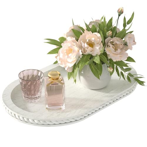 Urban Deco Oval Wooden Tiered Tray, 1Pack - style: 1 tier-white