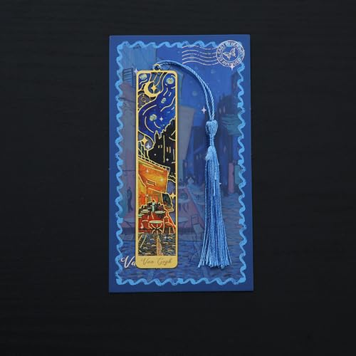 Bookmarks, Golden Oil Painting Theme Gift, 1 Pack, Enhance Reading, White - style: Moonlit Night