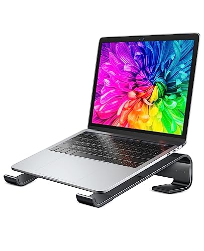 Soqool Laptop Stand for Desk, Ergonomic Detachable Laptop Riser - color: Black