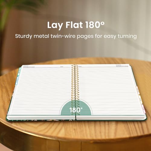 Taja Cute Large Spiral Lined Notebook for Work with 5 Removable Dividers - color: E-Butterfly