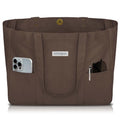 HOMESPON Large Canvas Tote Bag, Magnetic Work Laptop Pack for Women - color: Brown