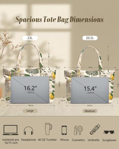 Miss Adola Large Aesthetic Corduroy Tote Bag for Women - color: Lemonbird, size: Large