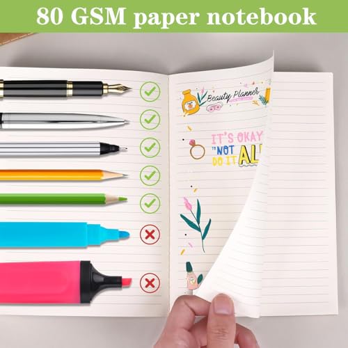 SZYIKUER A5 Kraft Notebooks Bulk, Lined Paper Journaling Notebooks, Notebooks for Work, Journal notebooks for kids, Composition Notebooks for School， 60 Pages ，8.3x5.5 Inches 4Pack