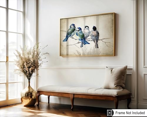 Poster Master Blue Birds On Branch Poster - Bird Print - Watercolor Art - Minimal Art - Gift for Men, Women & Animal Lover - Aesthetic Decor for Living Room or Kid's Room - 8x10 UNFRAMED Wall Art - color: Style-13, size: 8"L x 10"W