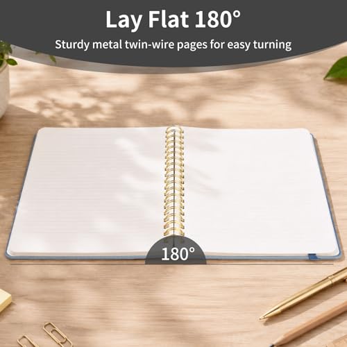 Spiral Notebook - 7.24" x 10" College Ruled Journal with Inner Pockets and 180 Pages, PU Leather Cover Business Journal, Twin-Wire Binding Notebook Perfect for Office & Home School Supplies Black - color: 002-Black-1pack, size: B5-180 pages