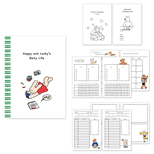 Monolike 2021 Happy and Lucky 4 Month A5 Ruled Academic Planner, Study Plan - color: Happy and Lucky - Reading