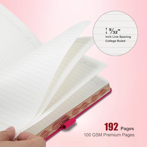 Comix Pretty Lined Journal for Women, 192 Pages, 100GSM Paper, 5.5" x 8.3" - color: Red