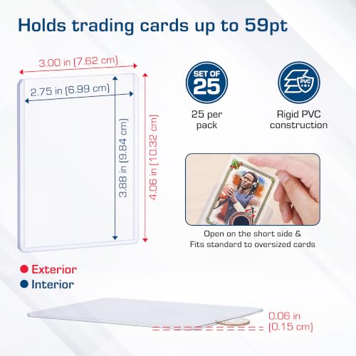 BCW 59 Pt Thick Card Topload Holders for Trading Cards, Clear, 25 Count - color: 59 Pt. / 1.5 Mm