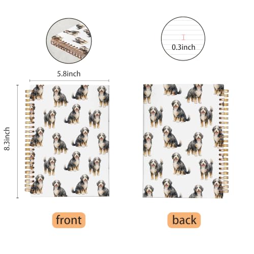 VNWEK Bernedoodle Dog Spiral Notebook Journal 5.5x8.3 Inch - color: Bernedoodle