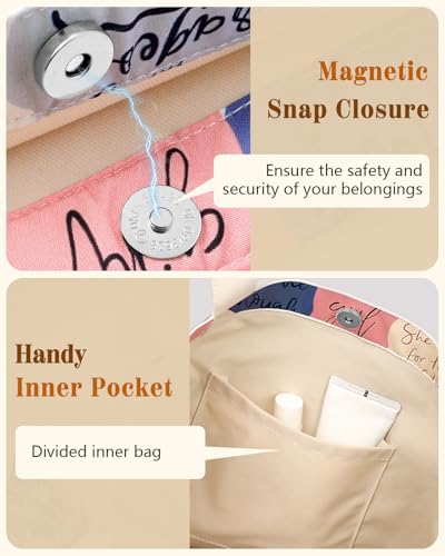 Miss Adola Aesthetic Buckle Tote Bag for Women - color: Christian Quotes