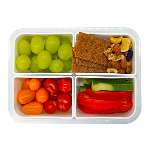 carrotez 4 Compartment Food Container - 6.3 Cup (1500ml) - color: White, size: 4 Compartment (6.3 Cup)