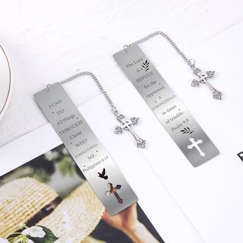 Christian Metal Bookmark Gifts - 2 Pcs I Can Do All Things - style: Christian