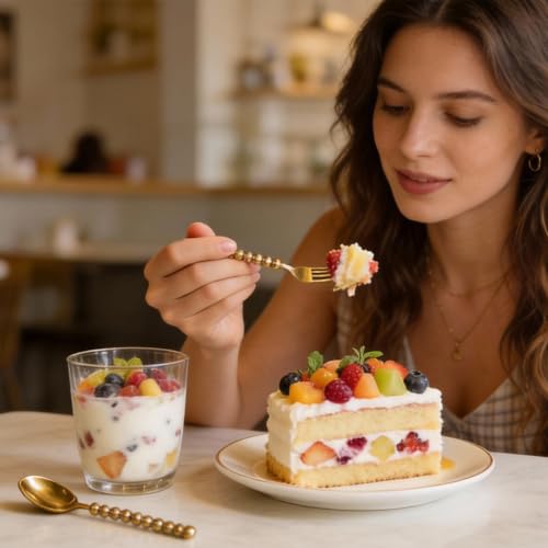 Premium Gold Mini Dessert Utensils Set - 120-Piece (60 Forks & 60 Spoons) - color: 120pcs Gold Set