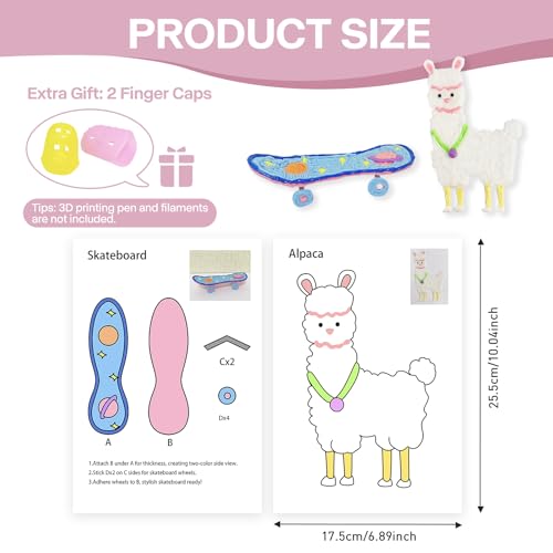 3D Pen Printing Templates, 20 Sheets Printer Drawing Graffiti - color: Pink