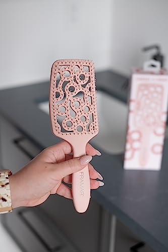 FRAMAR Professional Vented Hair Brush, Vent Brush For Blow Drying - color: Champagne