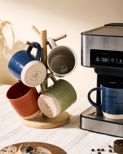 famiware Coffee Mugs Set of 4, 13 oz Mug Set, Ceramic Cup Set with Handle - color: Constellation- Multicolor-Earthy Tones, size: 4 Count (Pack of 1)