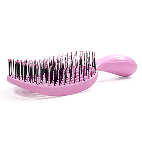 NuWay 4Hair® Junior C® - Compact Size Professional Curved Hairbrush - Vented Design Delivers Smoothing And Volumizing Quick Dry - Heat Resistant Bristles For Wet & Dry- Baby Pink - 1 Pc - color: Baby Pink