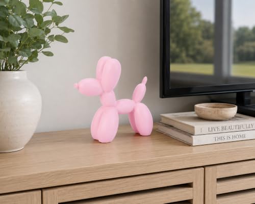4 Inch Matte Pink Balloon Dog Sculpture - color: Pink