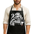 Funny Black Grill Apron with Pockets for Man,Dad,Husband,Father in Law,Chef Daddy Grilling Apron BBQ Cooking Gifts - color: King of Grill