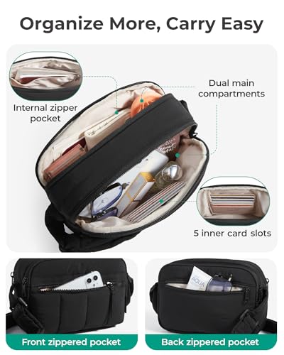 BAGSMART Cross Body Purse, Mini Crossbody Bags for Women Travel Purse - color: Black, size: Small