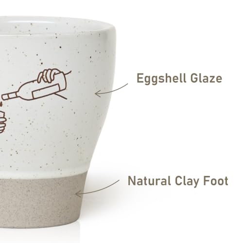 Jottings Retro Cute Handleless Japanese Tea Ceramic Cup 6.5 oz, Set of 4 - color: bridal shower/housewarming gift