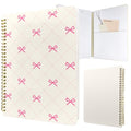 Cute Spiral Notebook Lined Journal B5 Note Book with Pocket, Bow - color: Small Bow