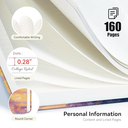 Lined Spiral Journal Notebook for Work A5, 160 Pages, Mountains and Sunrise - color: Mountains and the Sunrise