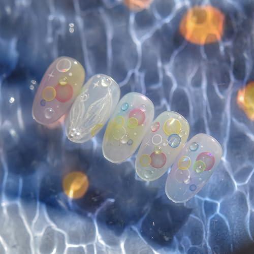 5D Embossed Under The Sea Stickers for Nail Art, Jelly Fish Style - style: to4847