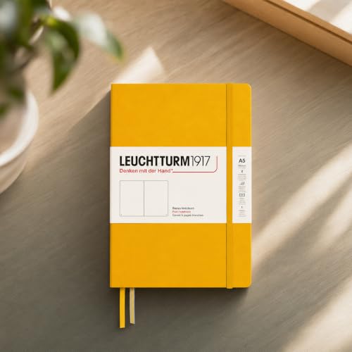 LEUCHTTURM1917 - Notebook Hardcover Medium A5-251 Numbered Pages for Writing and Journaling (Sunflower, Plain) - color: Sunflower, style: Minimalist