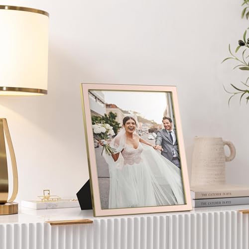eletecpro 8x10 Enamel Picture Frame with Real Glass Cover, Pink, 2-Pack - color: Pink, size: 8x10
