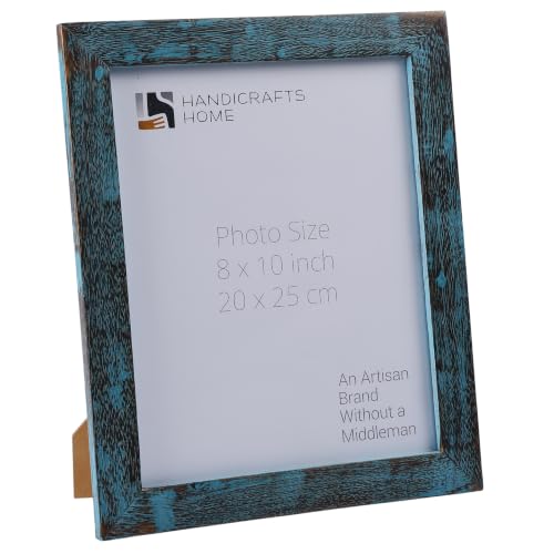 Handicrafts Home Handmade Turq Wood Picture Frame Vintage Home Decor, 8x10 - color: DRIFTWOOD-SKYE, size: 8X10