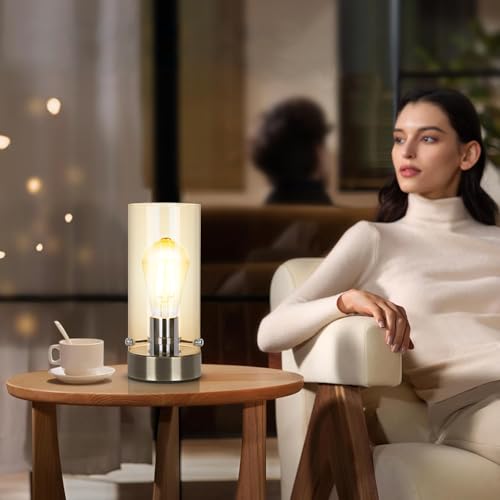 Bedside Nightstand Lamp for Bedroom Living Room, Modern Desk Lamp - color: Bronze-Clear