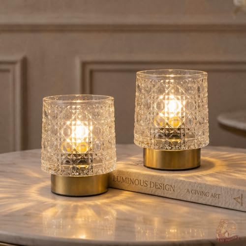 MJ PREMIER Battery Operated Lamp,Small Cordless Lamp with Timer, Clear-05 - color: Clear-05