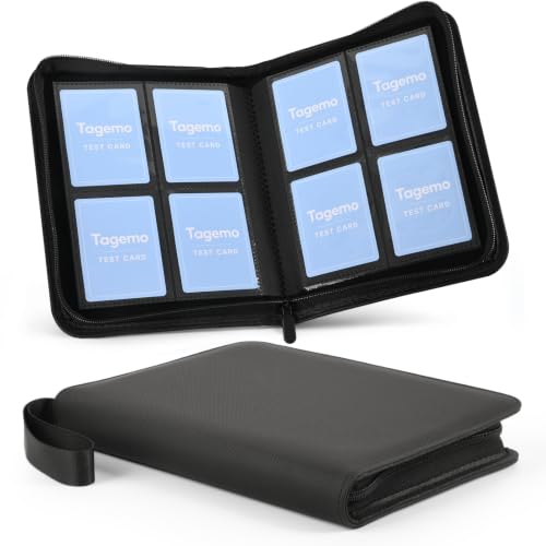 4 Pocket Card Binder, 160 Pockets Mini Trading Card Binder with Side Loading Pockets, Zip Closure and Water-Resistant Diamond-Textured Cover for TCG and Sports Cards - color: Black, size: 4-Pocket